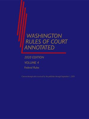 cover image of Washington Rules of Court Annotated